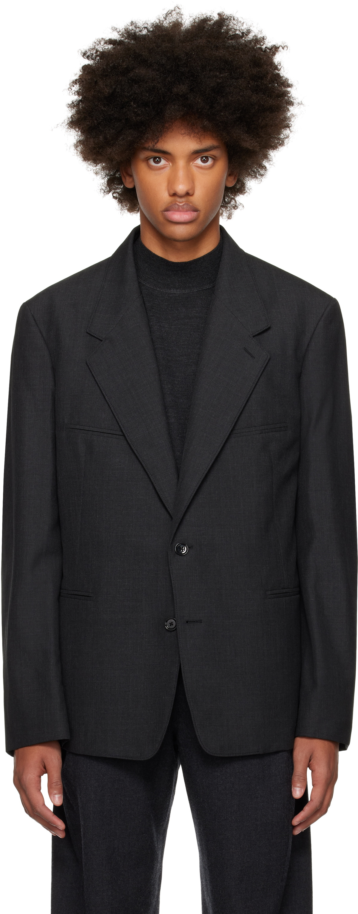 LEMAIRE ブラック ベルト ツーポケット ジャケット サイズ36 28362014_57783618_1000.jpg