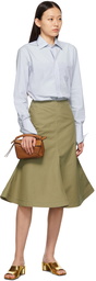 Loewe Green Cotton Midi Skirt