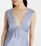 Rixo Lysandra lace-trimmed satin maxi dress
