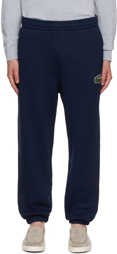 Photo: Lacoste Navy Embroidered Patch Lounge Pants