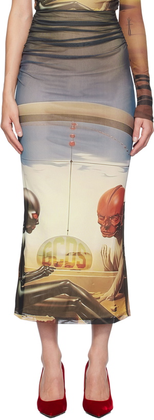 Photo: GCDS Multicolor Creatures Midi Skirt