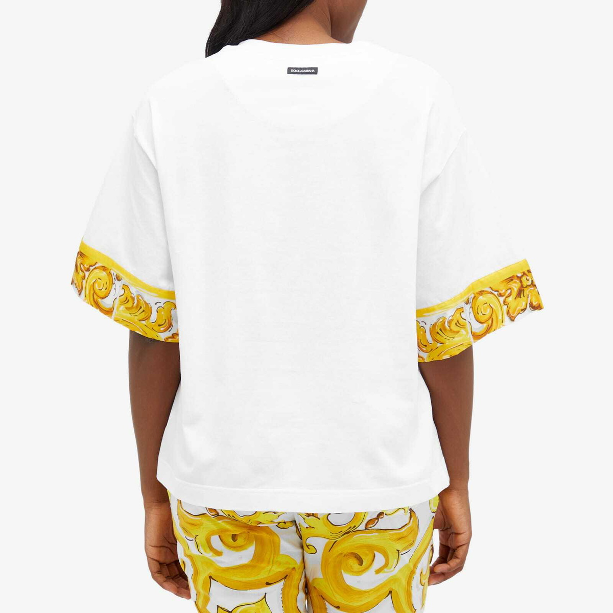 Dolce & Gabbana Women's Jersey with Contrast Sleeve in T-Shirt