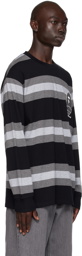 BAPE Black & Grey Badge Hoop Long Sleeve T-Shirt
