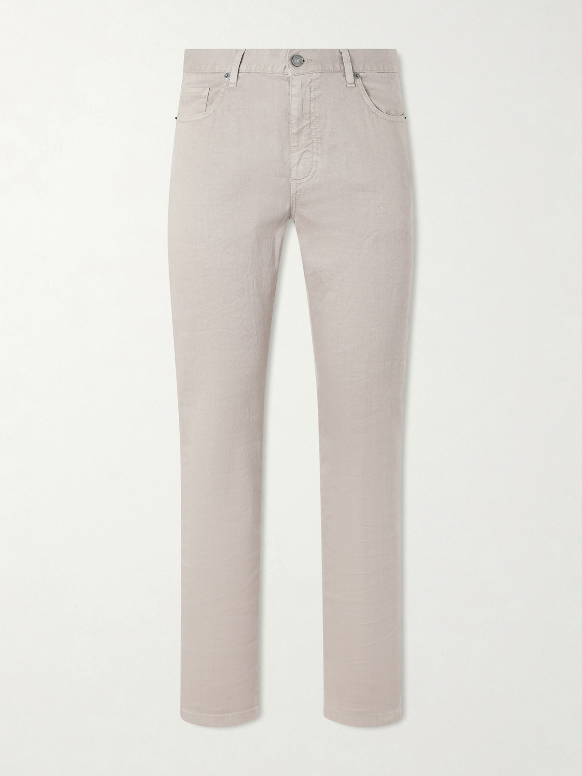 Zegna - Straight-Leg Linen and Cotton Jeans - Neutrals