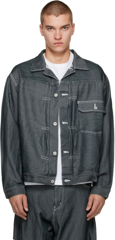 Photo: Comme des Garçons Homme Gray Polyester Denim Jacket