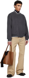 Axel Arigato Gray Typo Varsity Bomber Jacket