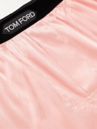 TOM FORD - Velvet-Trimmed Stretch-Silk Satin Boxer Briefs - Pink