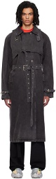 Ottolinger Black Belted Denim Trench Coat