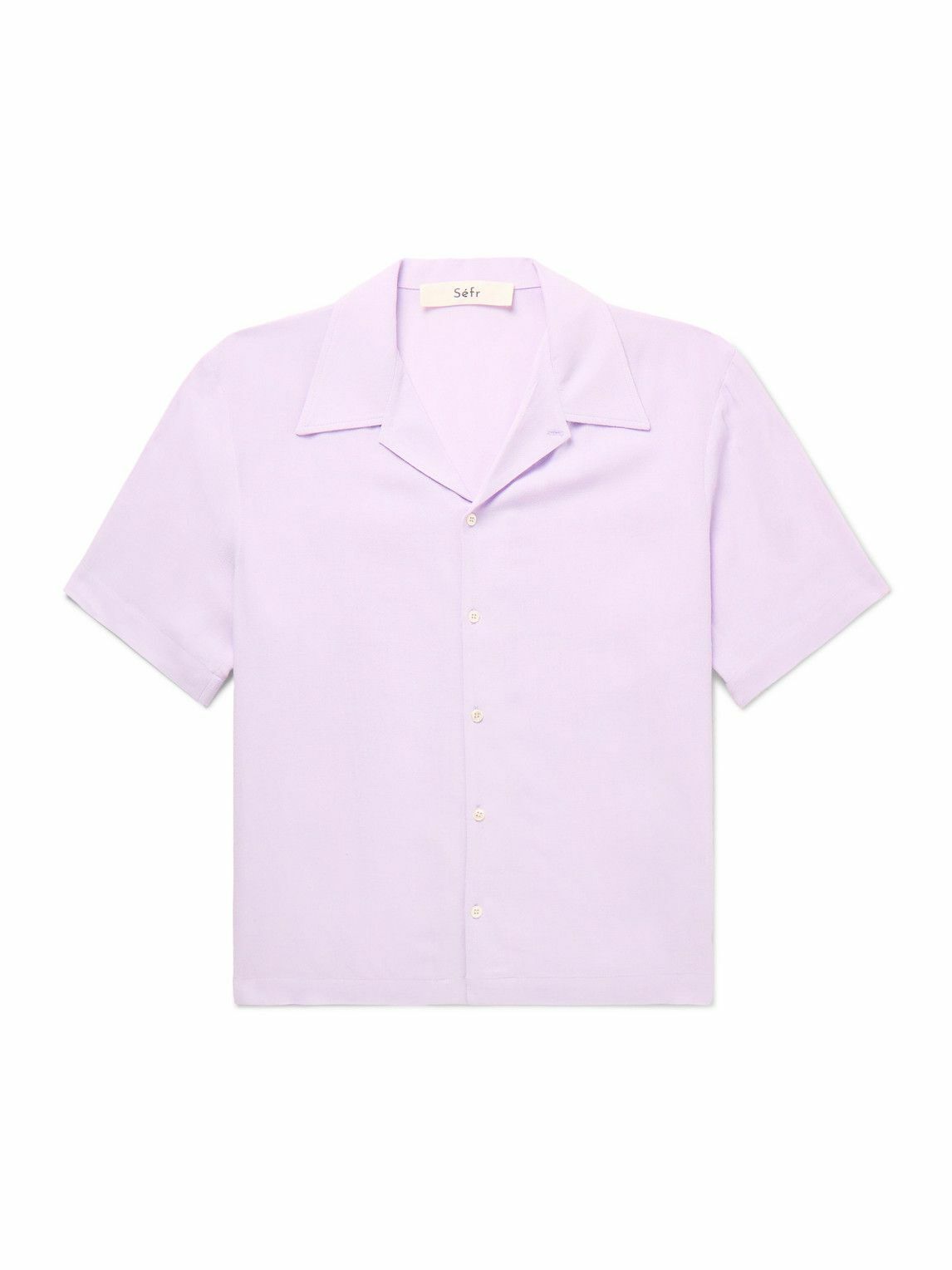 Séfr - Noam Convertible-Collar Voile Shirt - Purple