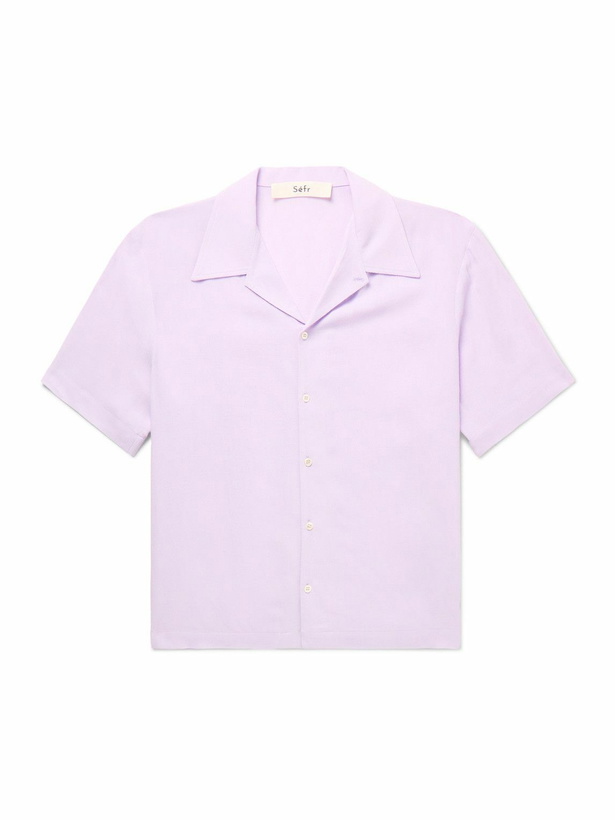 Photo: Séfr - Noam Convertible-Collar Voile Shirt - Purple