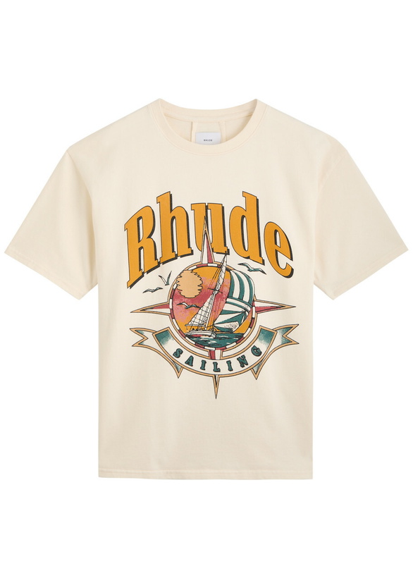 Photo: Rhude Port De Rhude Printed Cotton T-shirt White