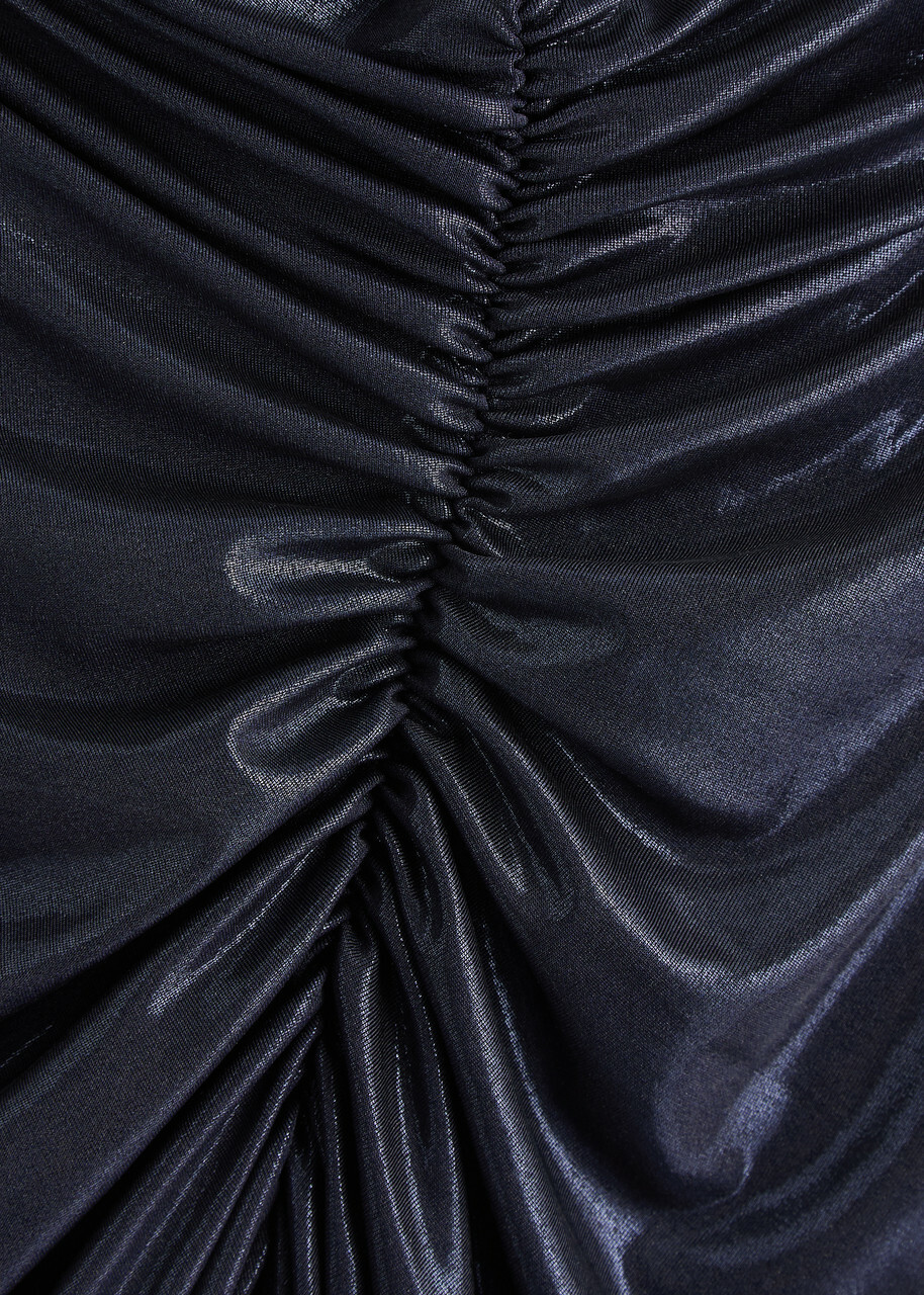 Norma Kamali Diana Strapless Satin-jersey Midi Dress Dark Navy