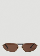 Oval Frame Sunglasses in Gold