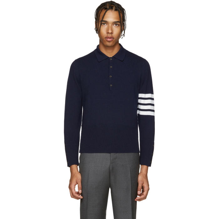 Photo: Thom Browne Navy Cashmere Polo
