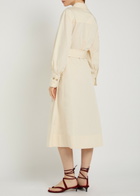 Joseph Ziane Belted Cotton -blend Midi Shirt Dress Off White