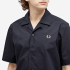 Fred Perry Men's Ribbed Hem Vacation Shirt in Navy