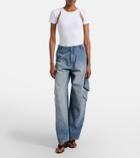 Alaïa Layered ribbed-knit jersey top