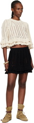 Isabel Marant Etoile Black Nelle Frilly Cotton Knit Miniskirt