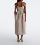Markarian Ginger off-shoulder seersucker bustier dress