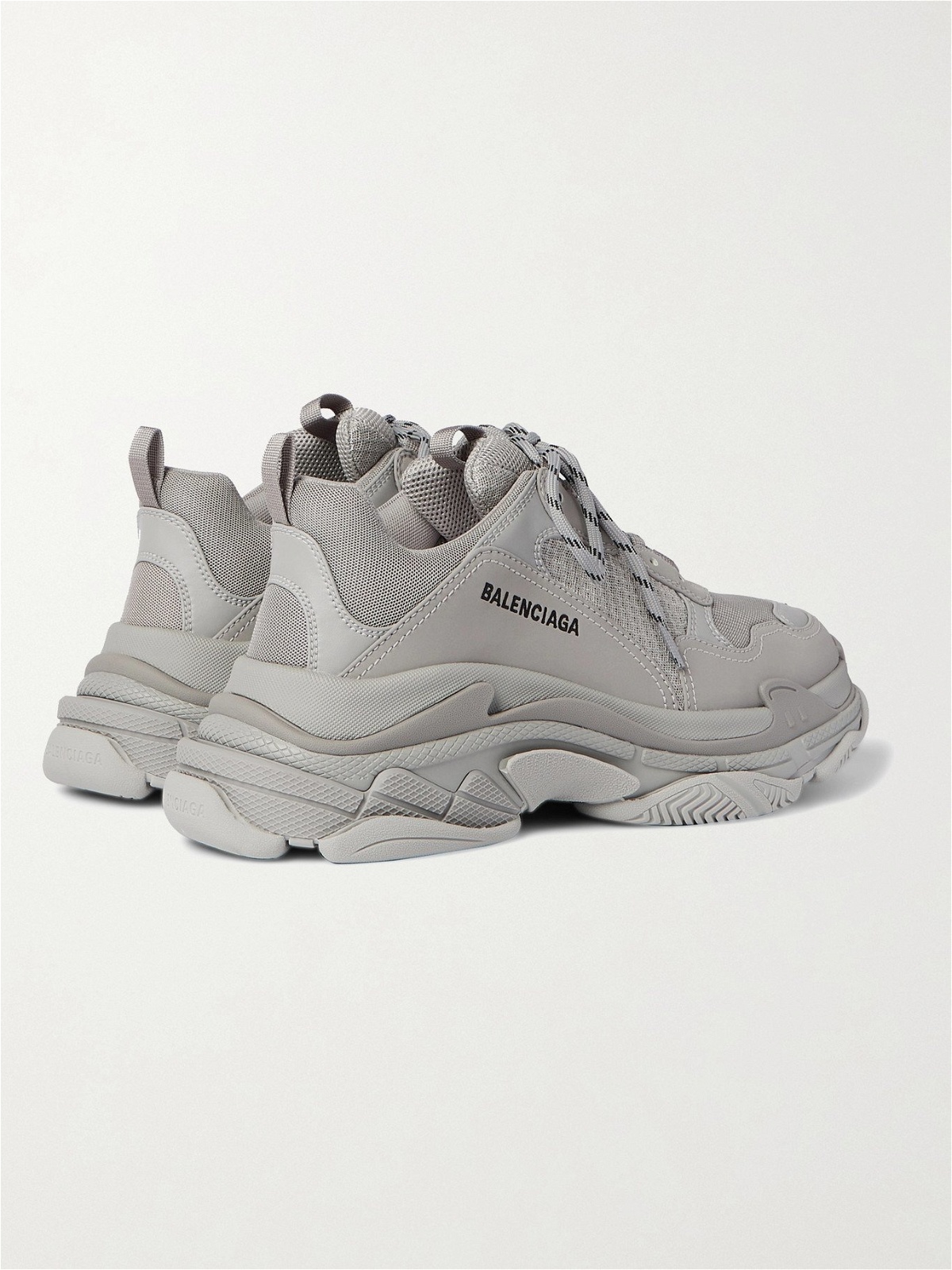 Triple S Mesh and Faux Leather Sneakers