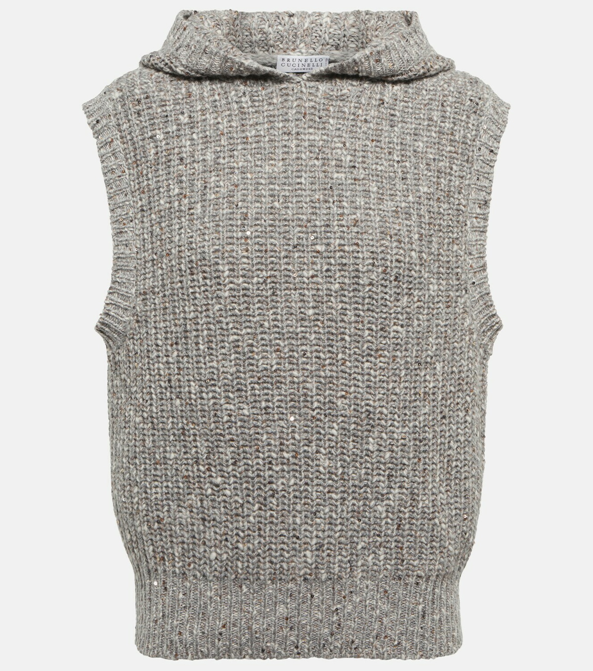 Cashmere Sweater Vest in White - Brunello Cucinelli