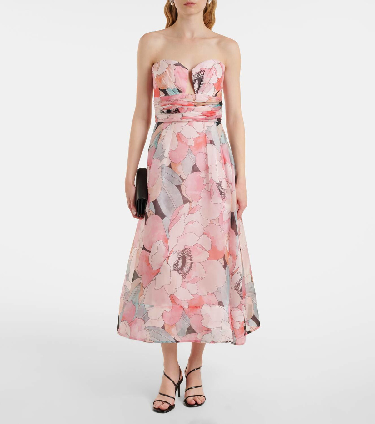 【REBECCA VALLANCE】Bridal Bouquet floral silk organza gown Bridal Bouquet floral silk organza gown in pink - Rebecca