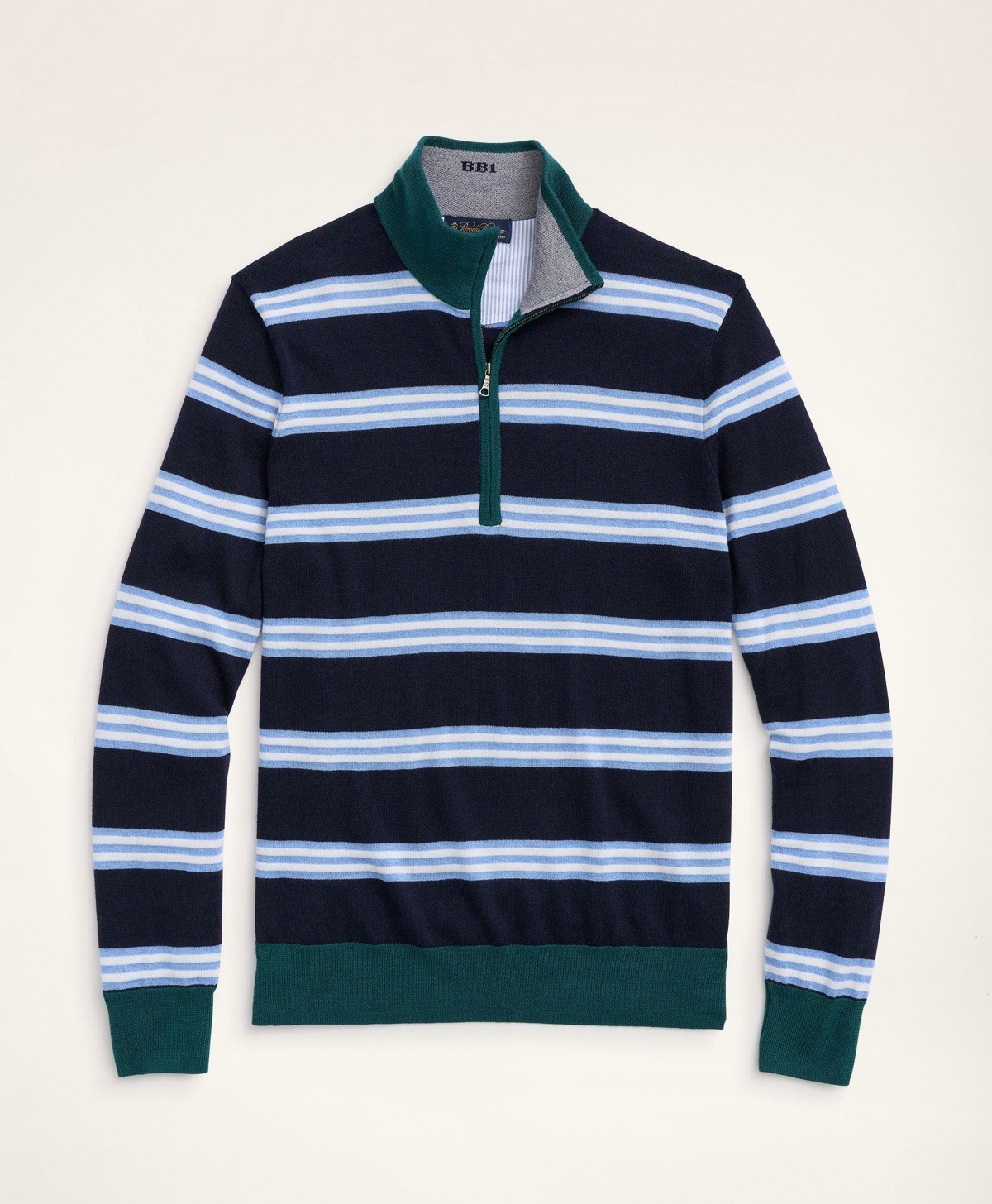 Brooks Brothers Men's Supima Cotton Intarsia Rower Crewneck Sweater | Navy | Size 2XL - Shop Holiday Gifts and Styles