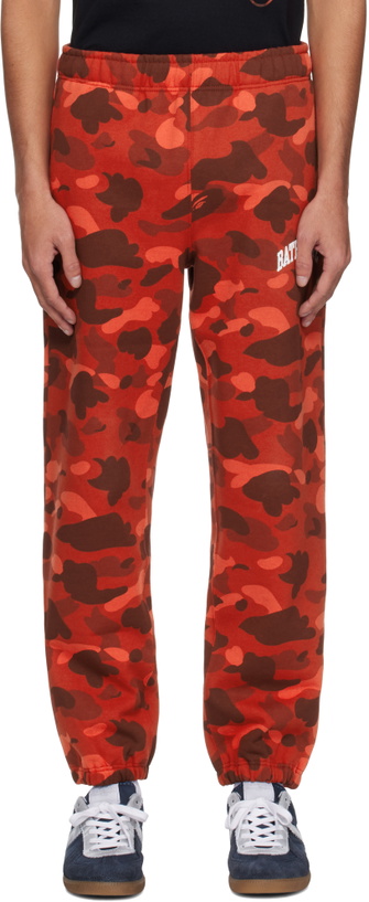 Photo: BAPE Red Color Camo Sweatpants