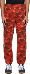 BAPE Red Color Camo Sweatpants
