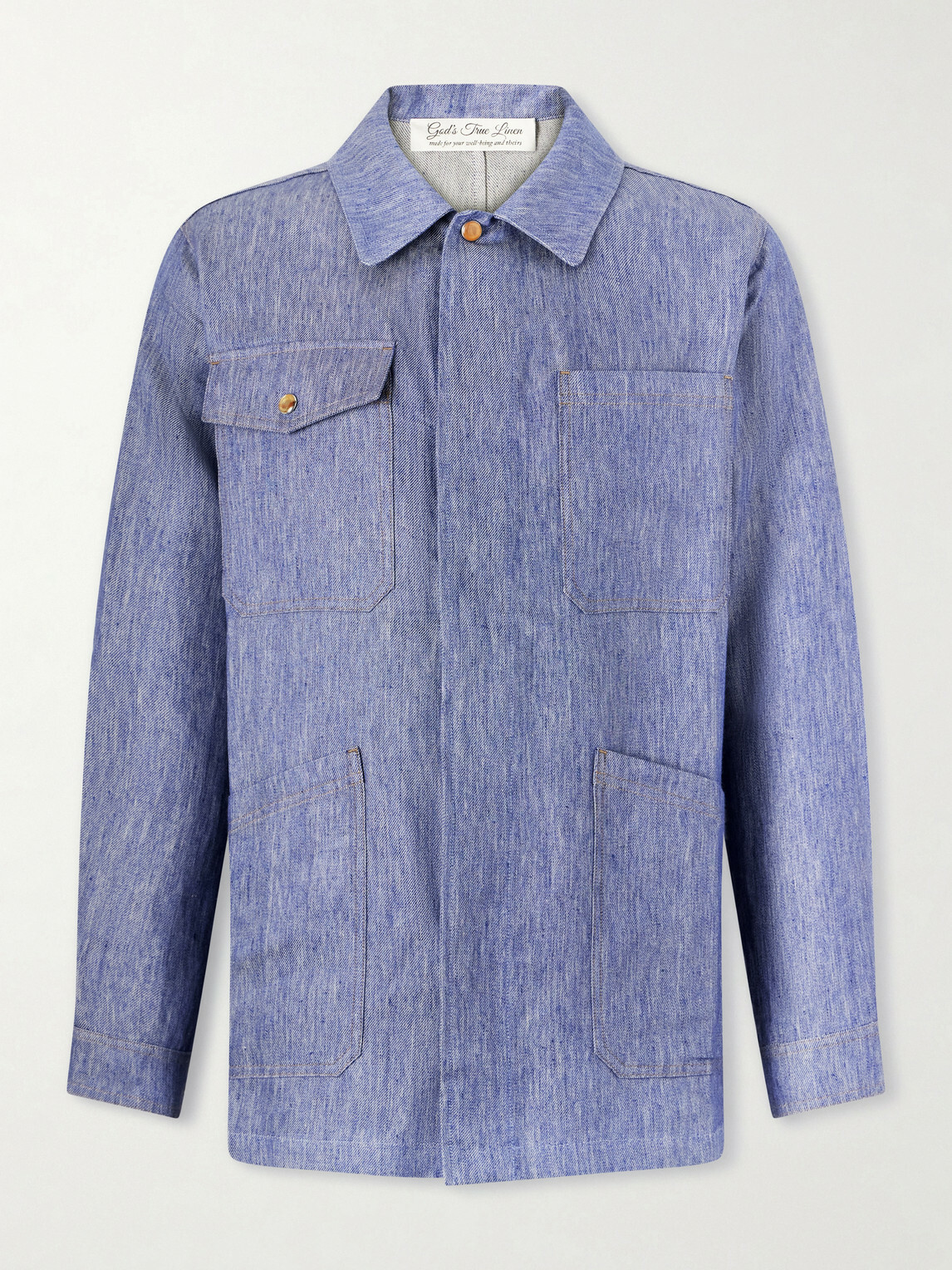 God's True Cashmere - Linen Blouson Jacket - Blue