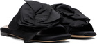 Simone Rocha Black Pressed Rosette Slides