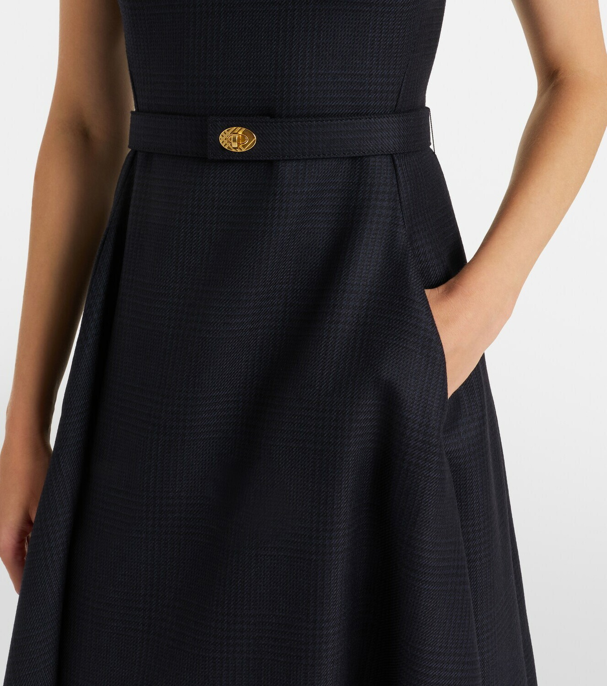 Burberry Prince of Wales check wool midi dress