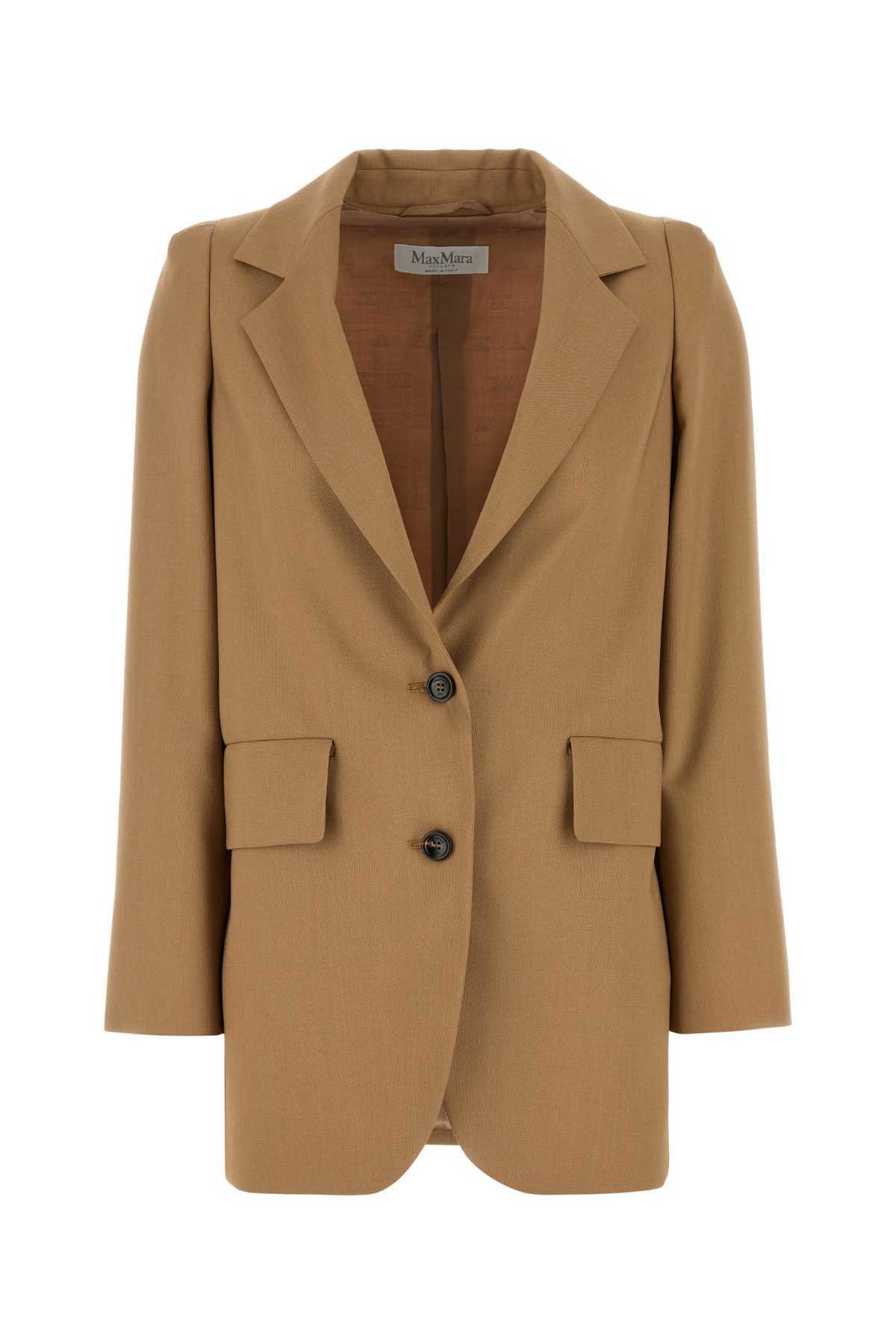 ジャケット MAX MARA CAMEL STRETCH COTTON MONICA BLAZER Max Mara Camel Stretch Cotton Monica Blazer Max Mara
