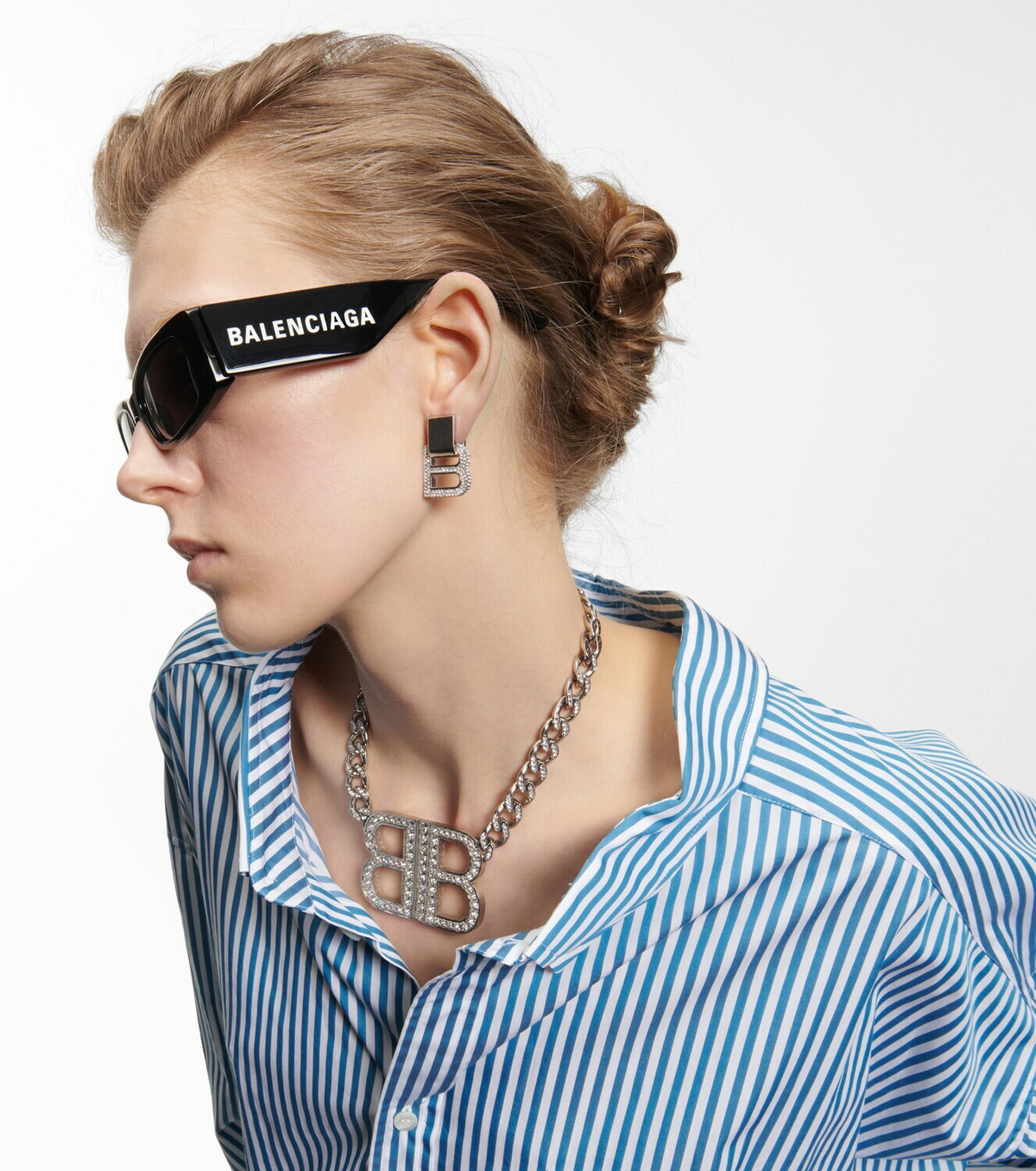 サングラス BALENCIAGA Printed Acetate Max Rectangle Sunglasses 0400019574162_BLUE?wid=600&hei