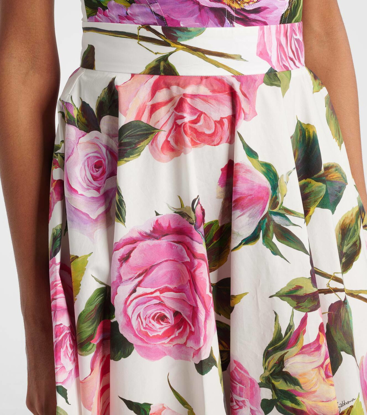 Dolce&Gabbana Floral cotton midi skirt Dolce & Gabbana