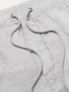James Perse - Straight-Leg Garment-Dyed Linen Drawstring Shorts - Gray