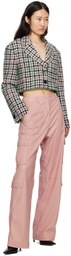 MSGM White & Black Check Jacket