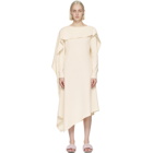 JW Anderson Off-White Draped Asymmetric Dress