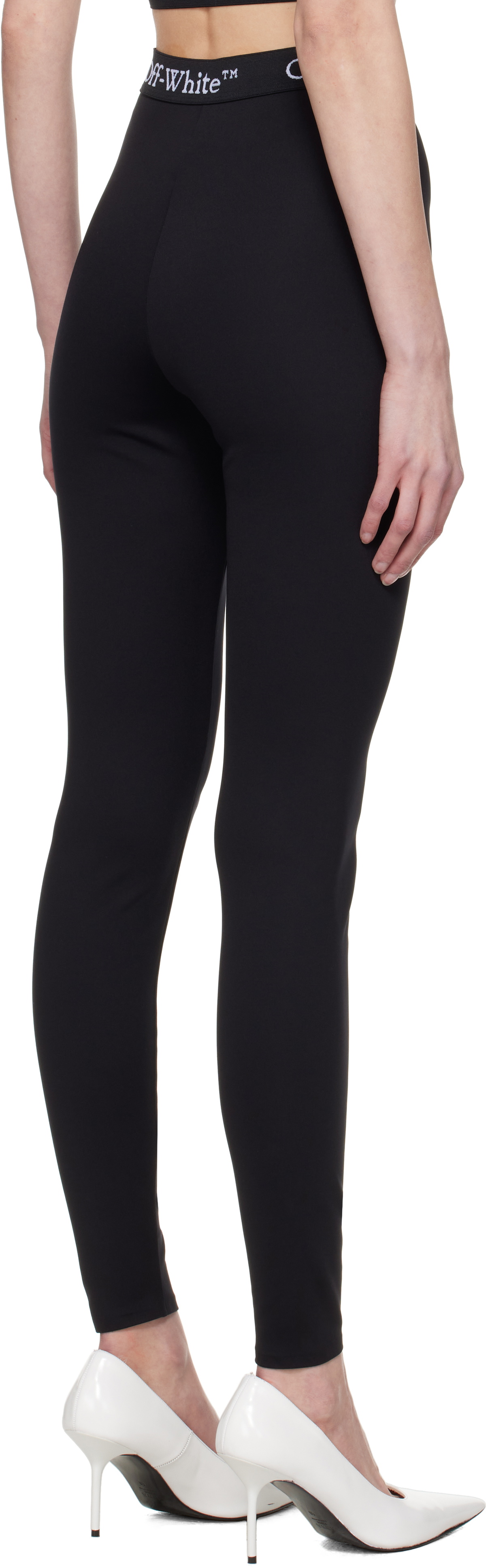 Off-White Black Logo Band Sport Leggings