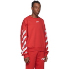 Off-White Red Airport Tape Sweatshirt