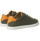 Fendi - Logo-Jacquard Canvas and Leather Sneakers - Green