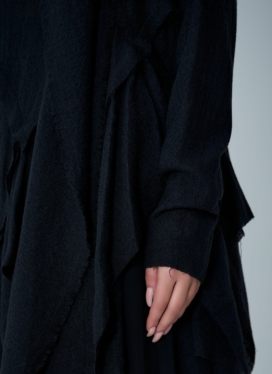Yohji Yamamoto Gauzed Frilled Blouse