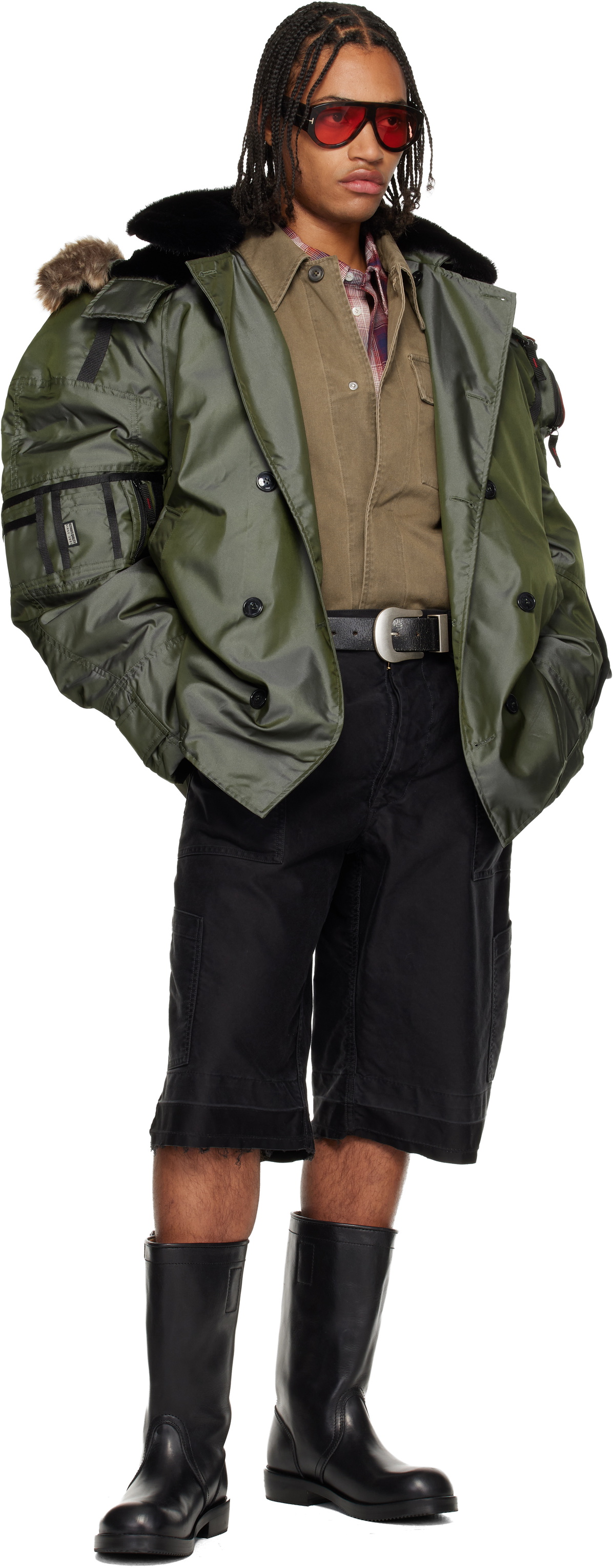 Martine Rose Gray Bumbag Coat