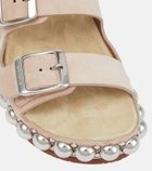 Alaïa Bombe embellished suede slides