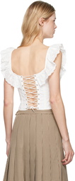 GUIZIO White Bettina Corset Tank Top