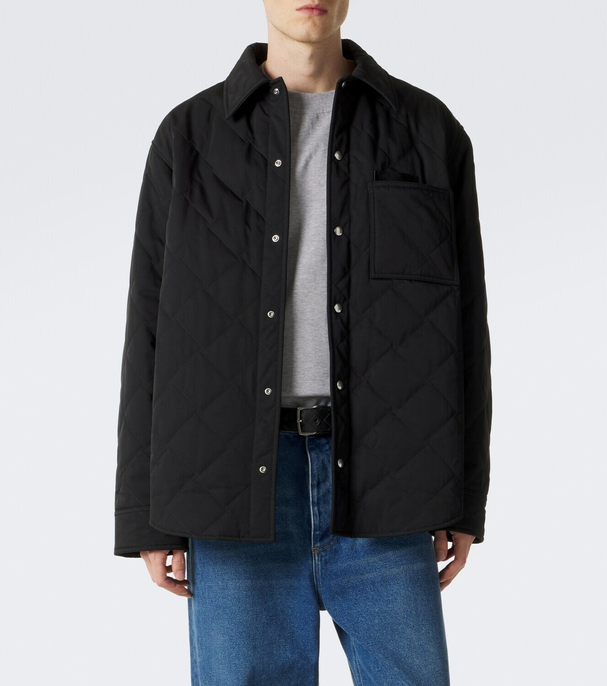 Bottega Veneta Intrecciato quilted cotton-blend overshirt