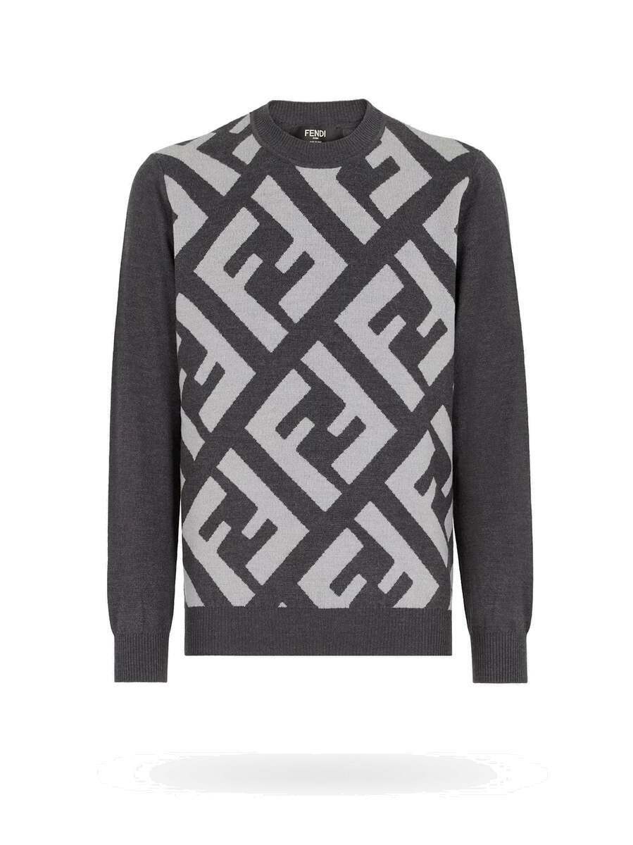 FENDI FF-motif knitted jumper - Grey