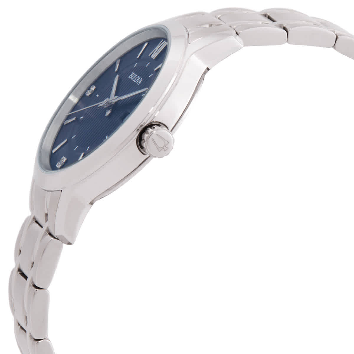 Bulova Classic Quartz Crystal Blue Dial Watch Box Set Watch 96X159