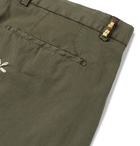 Altea - Milano Slim-Fit Embroidered Cotton-Blend Shorts - Green