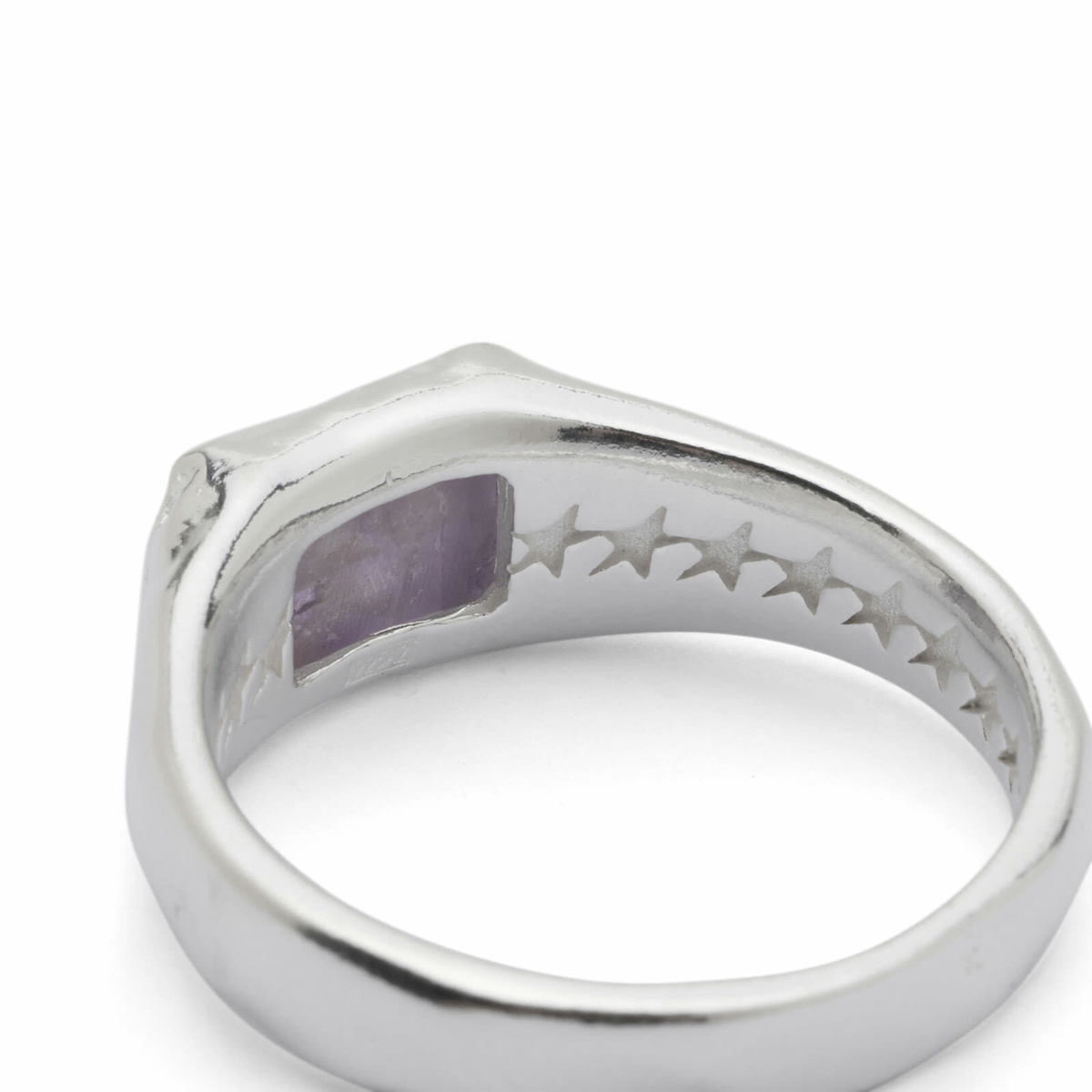 TwoJeys Rectangular Florite Stone Ring in Silver